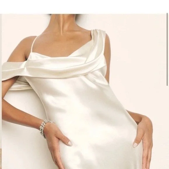 Reformation Ronda Dress Silk Wedding Dress Ivory New - Picture 3 of 10